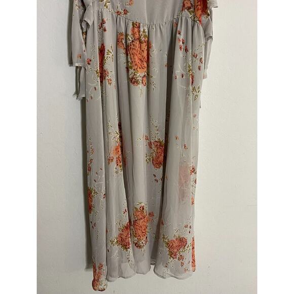 Free People Dress S Maxi Floral Flowy Tied To You Cold Shoulder Whimsical Boho - Picture 5 of 11